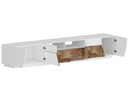 Mobile TV 4 Ante 2 Cassetti 260x43x46 cm Alien Bianco Lucido e Acero Pereira