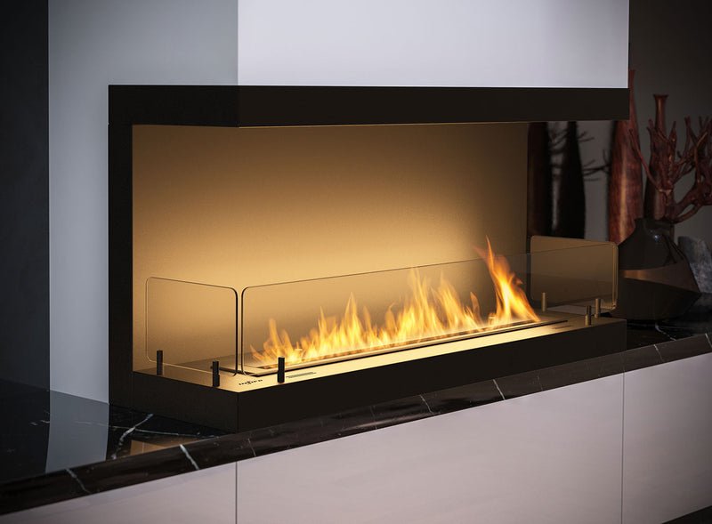 Camino a Bioetanolo da Incasso 100x50 cm Inside C 1000 V3 Nero con Vetro