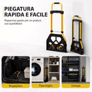 Carrello Portapacchi 38,5x40x102 cm con Maniglia Telescopica Portata 60 kg e Telaio in Acciaio Giallo      