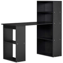 Scrivania da Ufficio 6 Ripiani Laterali 120x55x120 cm in Legno Nero
