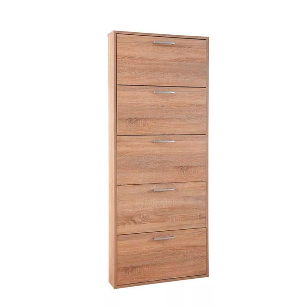 acquista Scarpiera Salvaspazio 5 Ante 15 Paia 65x15x164 cm in Truciolare Nobilitato Rovere Sonoma