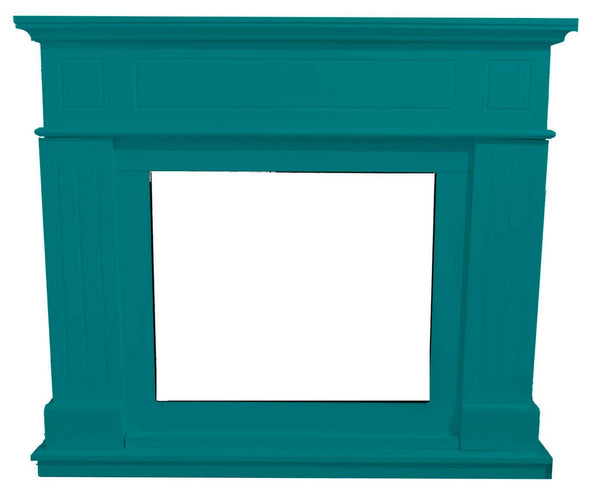 sconto Cornice da Pavimento per Inserto Camino Elettrico 110x94,9x24,9 cm in MDF Sined Pienza Turchese