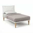 Letto Singolo con Rete Rivestita Similpelle Bianco Tessis Testata Soft Varie Misure