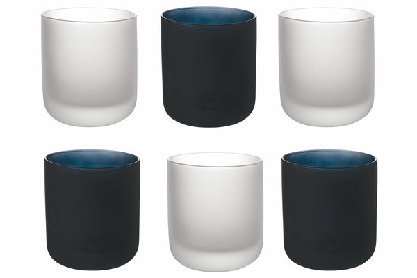 Set mit 6 gefrosteten Wassergläsern 350 ml Villa d'Este Home Tivoli Masai Schwarz sconto