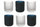 Set mit 6 gefrosteten Wassergläsern 350 ml Villa d'Este Home Tivoli Masai Schwarz