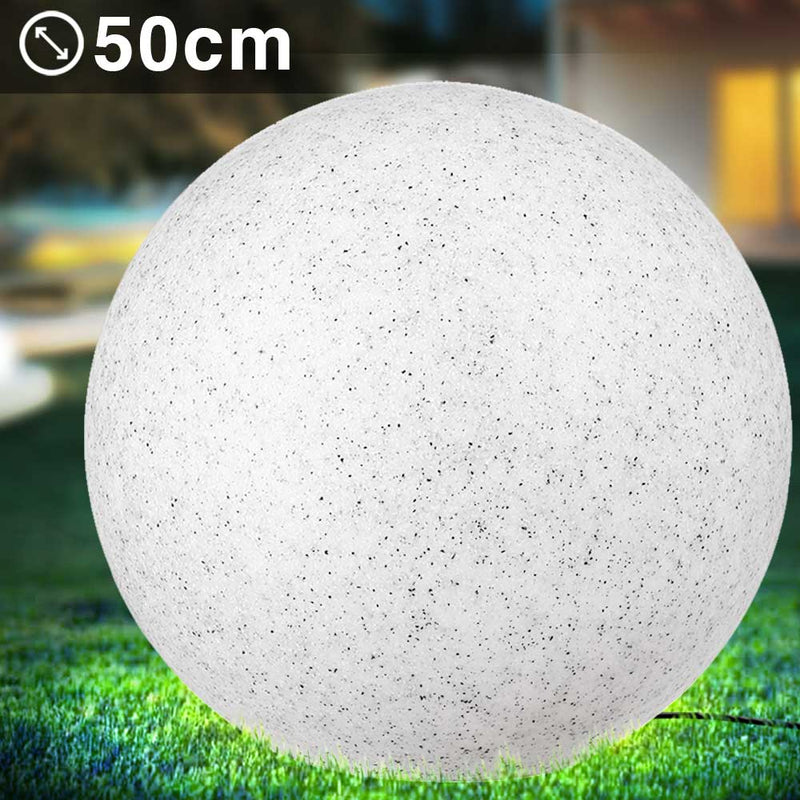 Lampada Sfera Giardino 50cm Luce Illuminazione Esterno Attacc E27 Effetto Pietra
