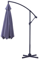 Ombrellone da Giardino Decentrato Ø3m in Metallo Hawaii Grigio