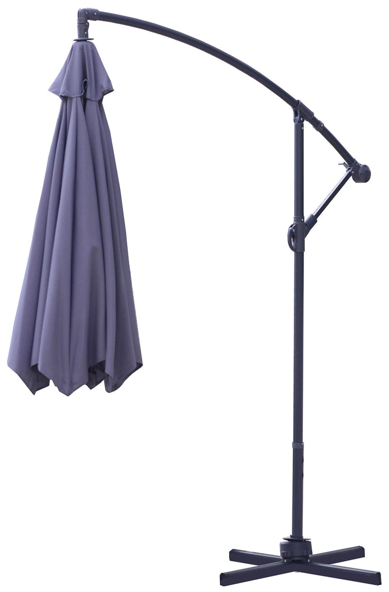 Ombrellone da Giardino Decentrato Ø3m in Metallo Hawaii Grigio