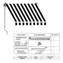 Tenda da Sole con Bracci Retrattili 3x2,5m Tessuto in Poliestere Disegno P3002