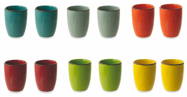 Set 12 Steingutgläser Ø8x10,5 cm Villa d'Este Home Tivoli Baita Glasiert sconto