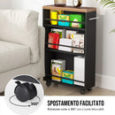 Carrello Portaoggetti Salvaspazio 50x16x80 cm per Cucina Bagno con Ruote Nero