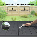 Tavolo da Giardino a Doghe Allungabile 80-160x80x75 cm per 4-6 Persone in Alluminio Nero      