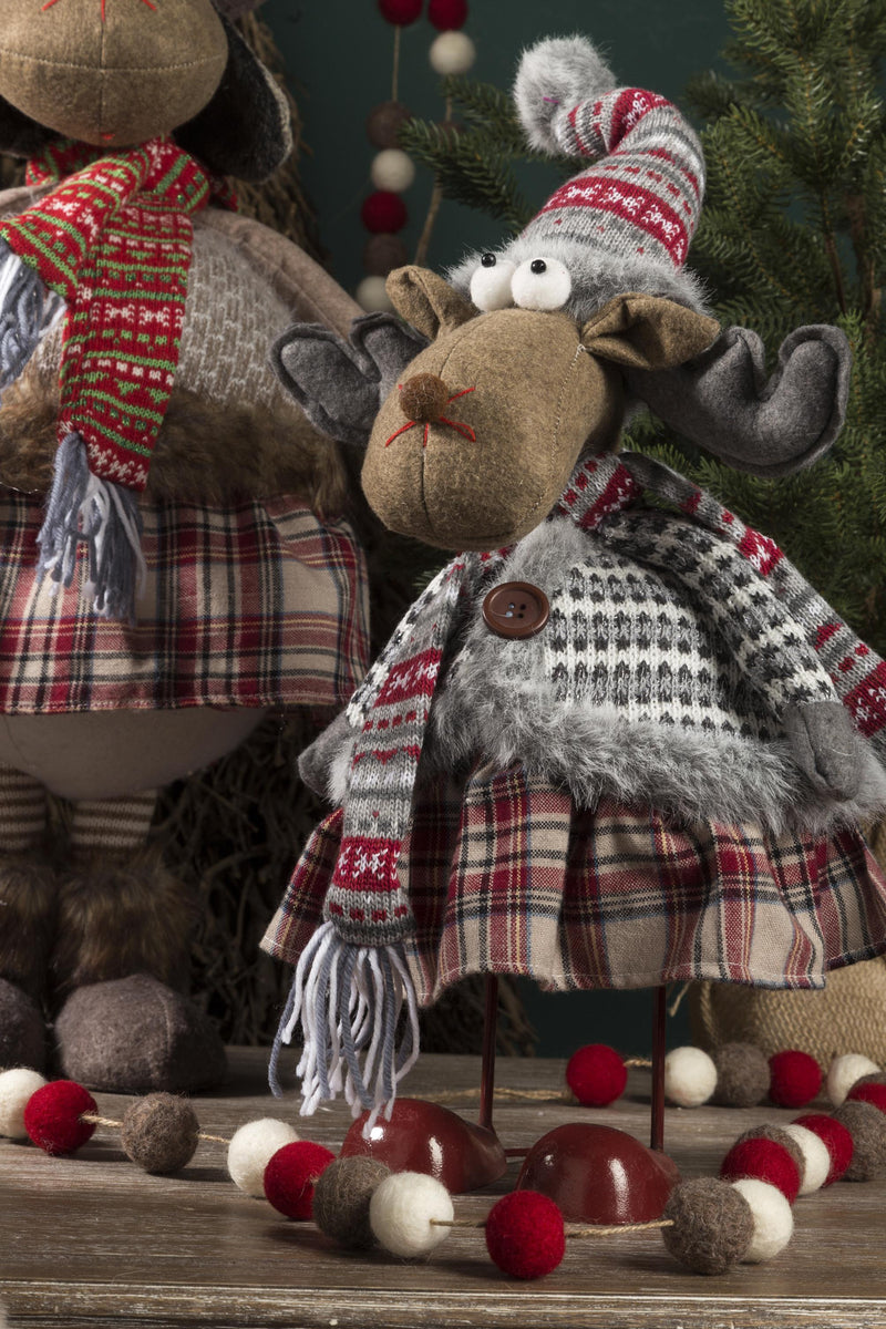 Alce Pupazzo Su Molla H52 cm Multicolor