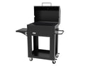 Barbecue a Carbone 110x44x120 cm con Coperchio Affumicatore in Acciaio Miranda Nero