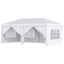 Gazebo Pieghevole 6x3m Funi e Picchetti Bianco