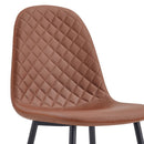 Set 4 Sedie 43x42x86 cm in Similpelle Trapuntata Bella Marrone