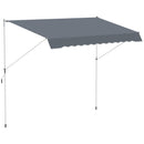 Tenda da Sole a Bracci Avvolgibile 400x120H cm con Struttura Telescopica Grigio   