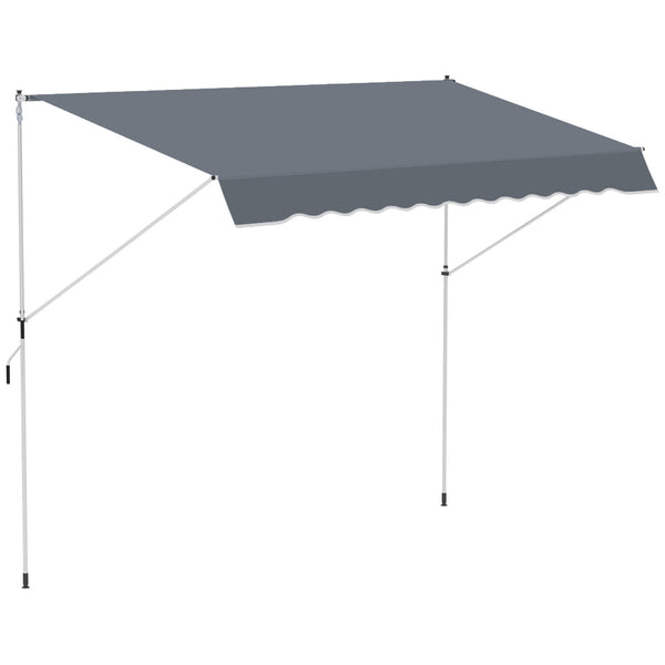 Tenda da Sole a Bracci Avvolgibile 400x120H cm con Struttura Telescopica Grigio sconto