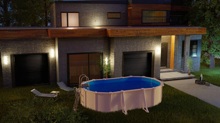 Piscina Ovale Fuori Terra 500x300xh120 cm in Acciaio e PVC Gre Fidji