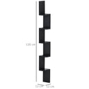Libreria da Parete con Mensole in Legno MDF Nero 12x12x120 cm 