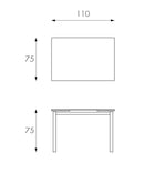 Tavolo Allungabile 110/170x75x75 cm in Metallo con Top in Vetro Cappuccino