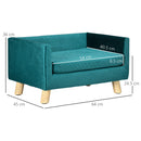 Cuccia Divano per Cani e Gatti 64x45x36 cm Stile Scandinavo in Velluto Blu