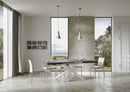 Tavolo Allungabile 120-224x90x77 cm Volantis Cemento Telaio Bianco 