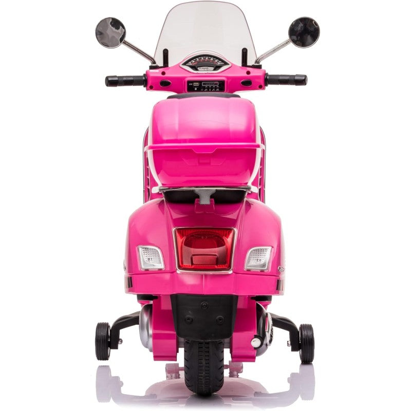 Moto Elettrica per Bambini Piaggio Vespa GTS SUPER 12V Full Optional con Bauletto Fucsia 