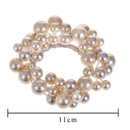 Set 6 Giro Candela con Perle Ø11 cm Bianco