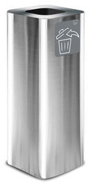 Pattumiera Per Raccolta Rifiuti 30x30xh80 cm In Acciaio Inox con Pittogramma Magnetico Argento Seconda Scelta