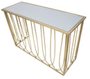 Console Amelie 120x43x80 cm in Ferro e Vetro Oro