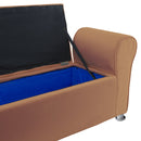 Panca Scendiletto Pouf Contenitore 120x39x55 cm in Tessuto Effetto Velluto Tortora