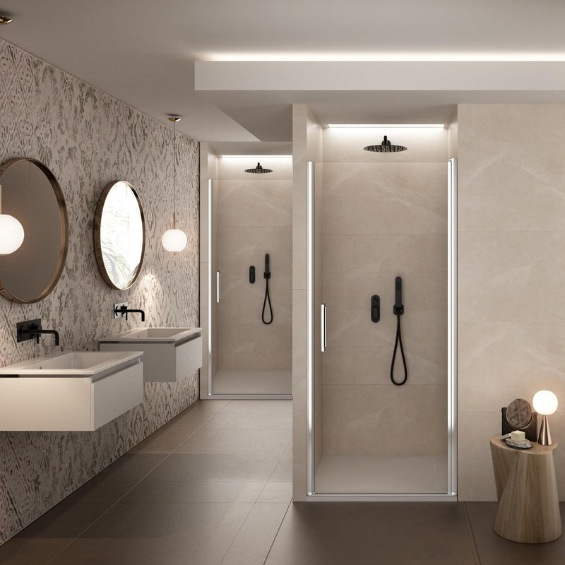 Porta Parete Doccia 1 Anta Batttente in Cristallo Trasparente 6mm H195 Bonussi Alexia Varie Misure