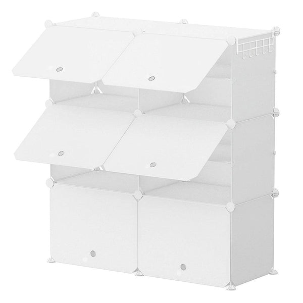 Modulares Schuhregal aus weißem PVC Platzsparender modularer Schrank in Weiß prezzo