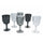 Set mit 6 Vis à Vis Stones Gläsern in Villa d'Este Home Tivoli Schwarzgraues transparentes Glas