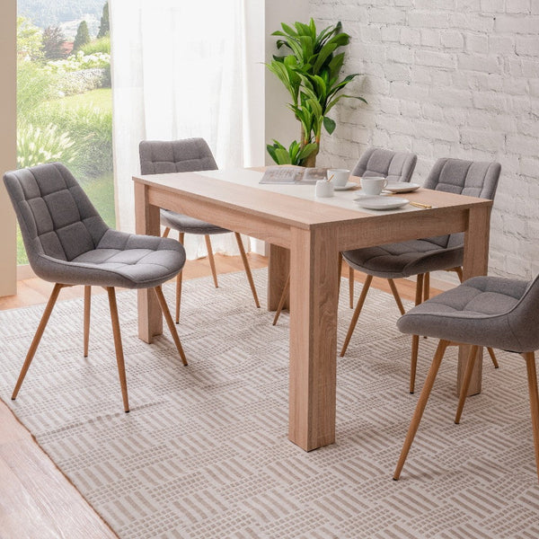 sconto Tavolo Niklas 138x74x80 cm con pannello centrale rovere