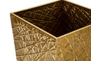 Porta Vasi Squer Coppia 34x34x90 cm - 25x25x78 cm in Ferro Oro      