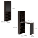 Mobile Libreria con Scrivania Salvaspazio Pieghevole 98x51x153 cm in Legno e MDF Marrone  