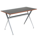 Scrivania da Ufficio 120X60 Cm Piano in Melaninico Nero Struttura in Ferro Format