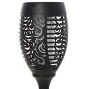 Set 4 Faretti Solari da Giardino Ø12x72 cm in Plastica Nero   