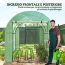 Serra a Tunnel per Orto 3x2x2 m con Porte Avvolgibili e Finestre in Acciaio e PE Anti UV Verde      