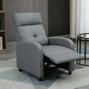 Poltrona Relax Reclinabile 155° 67x87x98 cm con Poggiapiedi in Tessuto Effetto Lino Grigio  