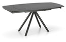 Tavolo Allungabile 120/180x90x76 cm in Metallo con Top Ceramica su Vetro Grigio