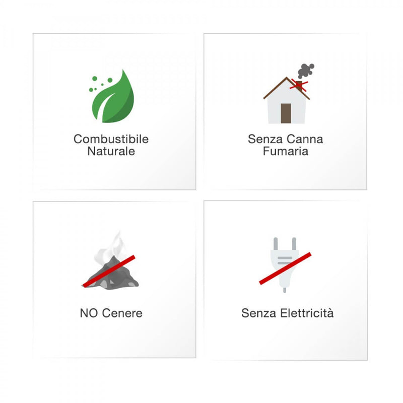 Camino a Bioetanolo da Pavimento 98x93,8 cm Ruby Fires Elda Riano Bianco Crema