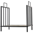 Portalegna per Camino con maniglie in Metallo 44,5x33x46,5 cm da Interno ed Esterno Max 15Kg Nero