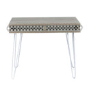 Scrivania Ilia 96x51x75 cm piedi in metallo bianco e piano rovere