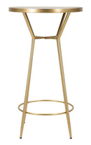 Tavolo Bar Circle Ø60x105 cm in Ferro MDF e Specchio Oro