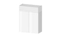 Scarpiera 2 Ante e 1 Ripiano a Ribalta 76x35x100 cm Savona 2A 1R Bianco Opaco/Larice Bianco  