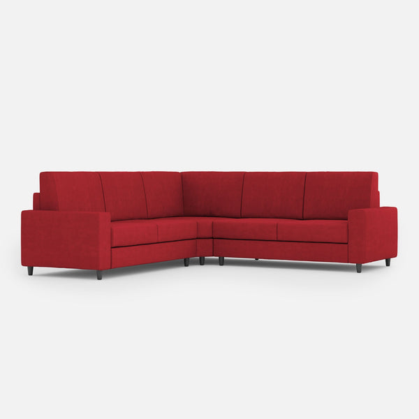 Divano Angolare 5 Posti 226x226x85 cm Sakar in Tessuto Rosso prezzo
