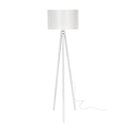 Lampada da terra Rodi  treppiede legno e paralume tessuto bianco